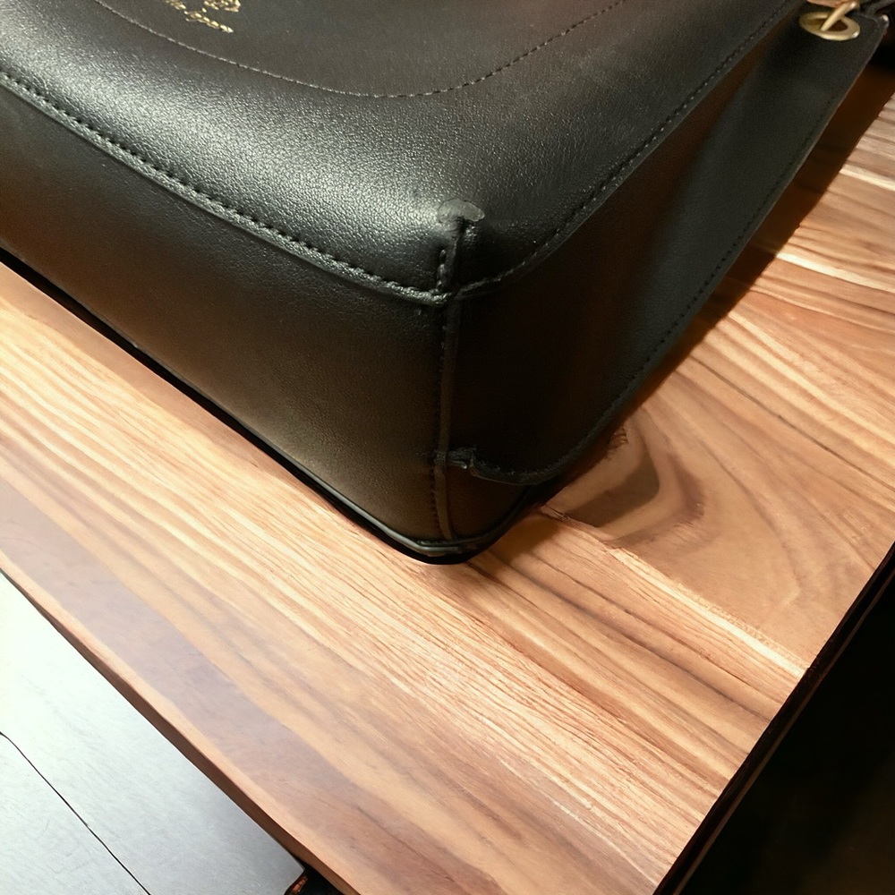 Nanette Lepore Stylish Double Compartment Gold Hardware Hard Poly Bag! - Picture 13 of 13